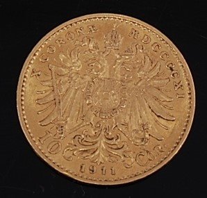 Lot 2044 - Austria, dated 1911 gold 10 Coronoa, Franz...