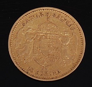 Lot 2046 - Hungary, 1894 gold 10 Korona, standing figure...