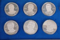 Lot 2055 - Cased set of 12 silver medallions 'Generals of...