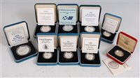 Lot 2059 - Great Britain, nine various cased silver proof...
