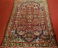 Lot 1551 - A Persian woollen Malayer rug, having a...