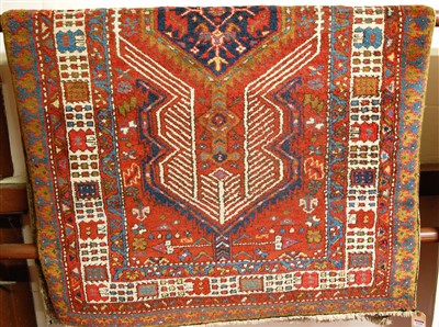 Lot 1166 - A Persian woollen Sarab rug, having a red...