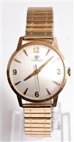 Lot 1226 - A gentleman's 9ct gold Tissot wristwatch, the...