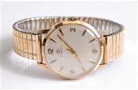 Lot 1226 - A gentleman's 9ct gold Tissot wristwatch, the...