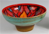 Lot 57 - Poole Pottery - a footed 'Delphis' bowl, the...