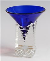 Lot 91 - A contemporary art glass pedestal vase, the...