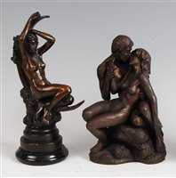 Lot 228 - A contemporary bronze model of a female nude,...