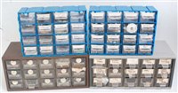 Lot 473 - Large tray containing 60 small plastic drawers...