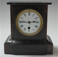 Lot 3 - A late Victorian black slate and rouge marble...