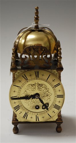 Lot 4 - A brass cased lantern clock, in the 17th...