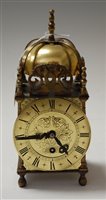 Lot 4 - A brass cased lantern clock, in the 17th...