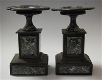 Lot 5 - A late 19th century black slate and green...