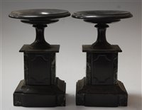 Lot 13 - A late 19th century black slate and marble...