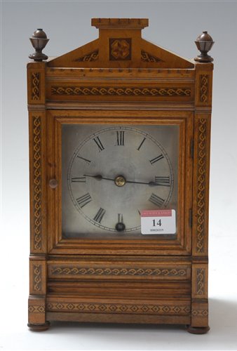 Lot 14 - A late 19th century German walnut cased and...
