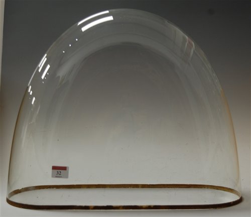 Lot 32 - A Victorian glass clock dome, w.47cm, d.19cm,...