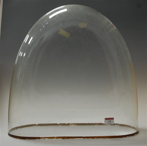 Lot 33 - A Victorian glass clock dome, w.46.5cm, d.21cm,...