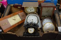 Lot 66 - An 1970s Russian mantel clock; together with...