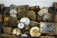 Lot 69 - Three boxes of miscellaneous clock parts, to...