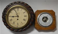 Lot 70 - A late Victorian aneroid barometer, the...