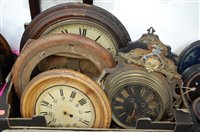 Lot 75 - Two boxes of miscellaneous clocks, clock parts,...