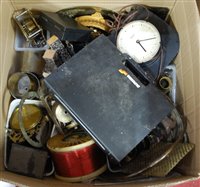 Lot 80 - Four boxes of miscellaneous clock parts,...