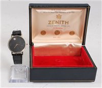 Lot 2557 - A unisex Zenith 'Museum' diamond set...