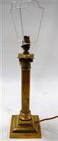 Lot 122 - An early 20th century brass table lamp base...
