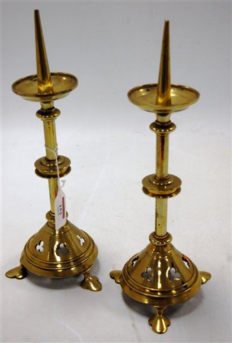Lot 152 - A pair of early 20th century brass...