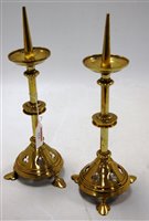 Lot 152 - A pair of early 20th century brass...