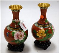 Lot 149 - A pair of modern Japanese cloisonne vases each...