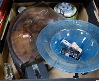 Lot 178 - A box of miscellaneous items to include blue...