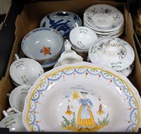 Lot 180 - A box of miscellaneous china to include a 19th...