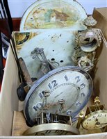 Lot 190 - A box of miscellaneous clock parts, to include...