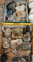 Lot 211 - Two boxes of miscellaneous rock specimens,...