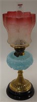 Lot 234 - A Victorian pedestal oil lamp, having a...