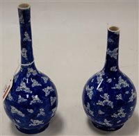 Lot 265 - A near-pair of Chinese export blue and white...