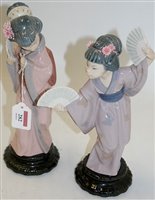 Lot 282 - A large Lladro porcelain figure of a geisha...