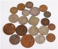 Lot 2032 - Mixed lot of silver and other world coins, to...