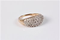 Lot 2609 - A 9ct diamond pave ring, the 8.7mm wide...