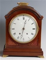 Lot 1506 - A circa 1900 mahogany bracket clock, in the...