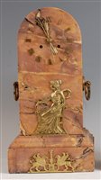 Lot 1507 - A 19th century French pink marble mantel clock,...