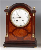 Lot 1515 - An Edwardian mahogany and walnut inlaid...