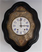 Lot 1524 - A late 19th century French comtoise wall clock,...