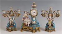 Lot 1540 - A 19th century French porcelain and ormolu...