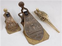 Lot 1260 - An early Victorian brass letter-clip by Merry,...
