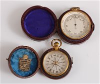 Lot 1290 - An early 20th century aneroid pocket barometer,...