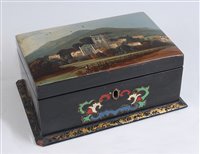 Lot 1298 - A Victorian papier-mâché box in the manner of...