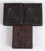 Lot 1299 - A pair of Victorian vulcanite ambrotype...