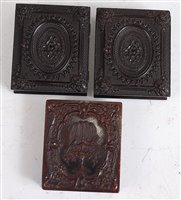 Lot 1299 - A pair of Victorian vulcanite ambrotype...