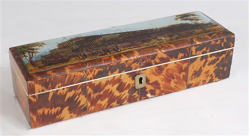 Lot 1294 - A Victorian tortoiseshell dressing table box,...